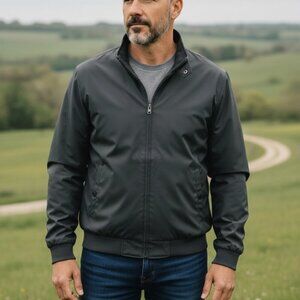 Saxony Silk 4 Golf 1/4 Zip Pullover Vintage Jacket Black 100% Silk